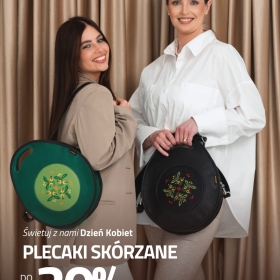 🌸 Świętuj Dzień Kobiet z nami! 🌸

Z tej wyjątkowej okazji przygotowaliśmy promocję do -30% na skórzane plecaki, torebki i portfele 💖
.
Piękny design, wysoka jakość i kolory, które podkreślą każdą wiosenną stylizację! 🌷
.
Nie czekaj - promocja trwa przez ograniczony czas!
Świętuj Dzień Kobiet z Słoniem Torbalskim 💐
#SłońTorbalski
.
#DzieńKobiet #Promocja #PrezentDlaNiej #GalanteriaSkórzana